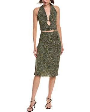 Isabel Marant Printed Jersey Midi Skirt - Green