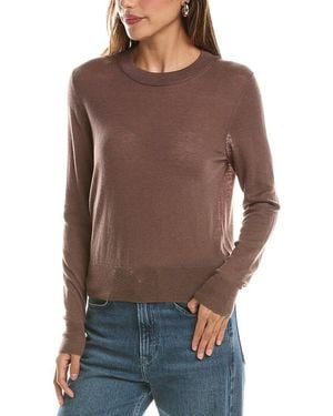 Vince Crewneck Wool T-Shirt - Brown