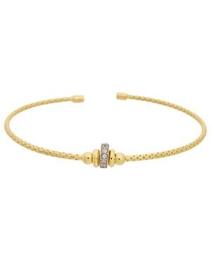 Meshmerise 18K Plated 0.07 Ct. Tw. Diamond Bangle Bracelet - White