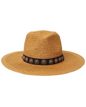 BTB Los Angeles Summer Studded Straw Hat - Natural