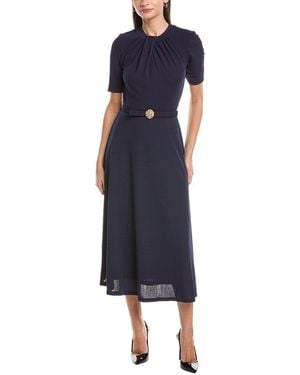 Anne Klein Twist Neck Midi Dress - Blue