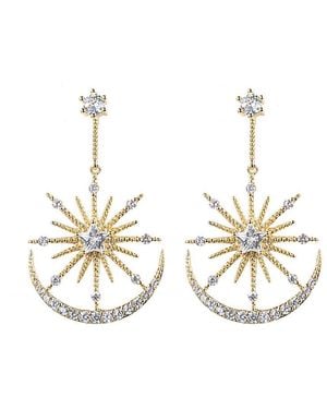 Eye Candy LA Celestial Cz Crystal Drop Earring - Metallic
