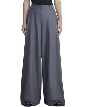 Lafayette 148 New York Wide-Leg Wool Trousers - Blue