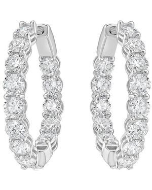 Diana M. Jewels Diana M. 14K 5.00 Ct. Tw. Lab-Grown Diamond Hoop Earrings - White