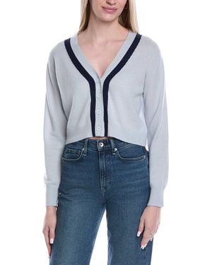Brodie Cashmere Lurex Trim Wool & Cashmere-Blend Cardigan - Blue