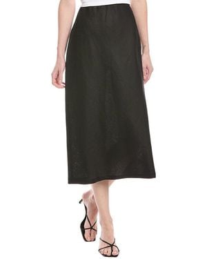 Enza Costa Bias Linen Midi Skirt - Black