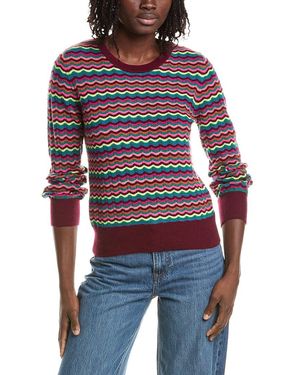 Isla Cassie Wave Stitch Cashmere Jumper - Red