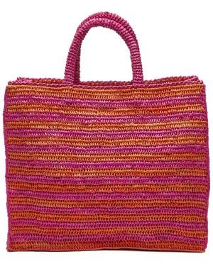 Mar Y Sol Callie Raffia Tote - Red