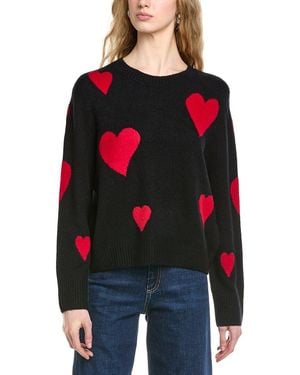 Cece Heart Jacquard Crew Jumper - Red