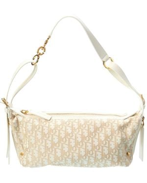 Dior Oblique Canvas & Leather Hobo Bag - Natural