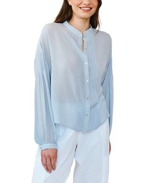 Bella Dahl Drop-Shoulder Pintuck Shirt - Blue
