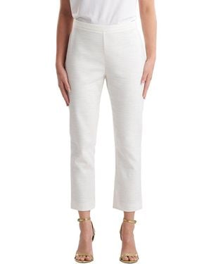 Natori Stretch Basketweave Capri Pant - White