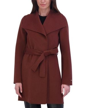 Tahari Double Face Wool-Blend Coat - Red