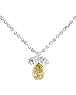 Lab Grown Diamonds 14K 1.40 Ct. Tw. Lab-Grown Diamond & Gemstone Necklace - Metallic