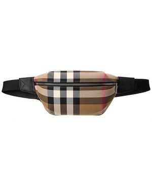 Burberry Check Canvas & Leather Belt Bag - Brown