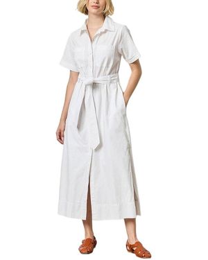 Lilla P Eyelet Trim Maxi Shirt Dress - White