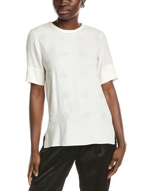 Akris Embellished Silk Blouse - White