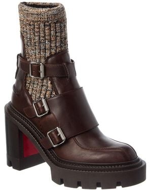 Christian Louboutin Cortinetta University 100 Leather Boot - Brown