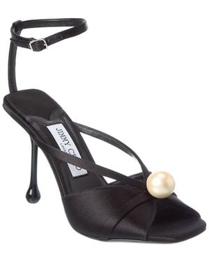 Jimmy Choo Siva 95 Satin Sandal - Black