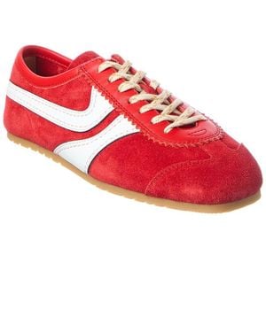 Dries Van Noten Suede & Leather Panelled Trainer - Red