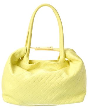 Persaman New York Zoey16 Embossed Leather Tote - Yellow