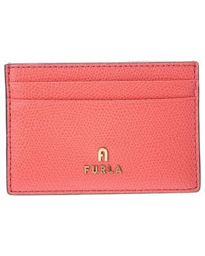 Furla Camelia Leather Card Case - Red