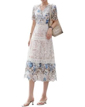 BRC By BURRYCO Silk-Blend Midi Dress - Blue