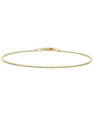 Italian Silver 18K Over Ball Chain Bracelet - White