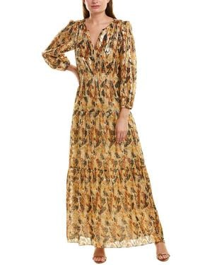 Ba&sh Gullian Silk-blend Maxi Dress - Metallic
