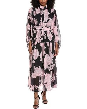 Beulah London Printed Midi Dress - Black