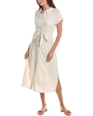 Marion Linen-Blend Midi Dress - Natural
