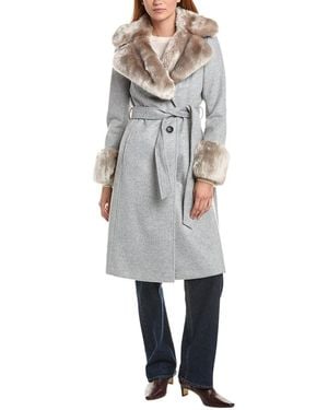 Via Spiga Belted Coat - Grey