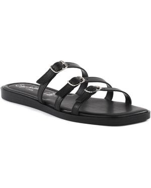 Seychelles Buckle Leather Sandal - Black