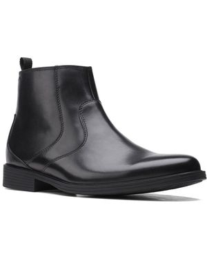 Clarks Whiddon Zip Leather Boot - Black