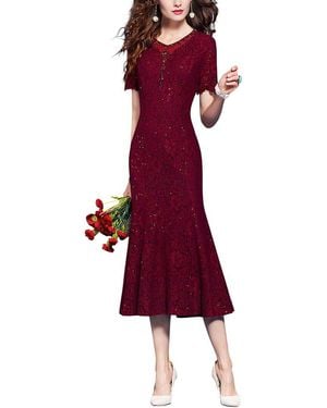 VERA DOLINI Midi Dress - Red