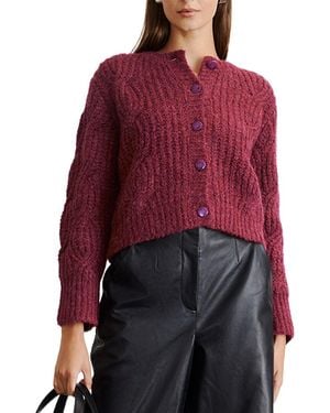 Tanya Taylor Hale Alpaca & Wool-Blend Cardigan - Red