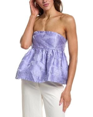 Endless Rose Jacquard Babydoll Tube Top - Blue