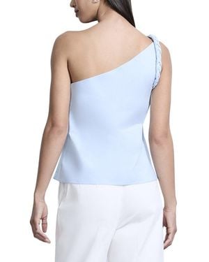 BCBGMAXAZRIA One Shoulder Braided Top - Blue