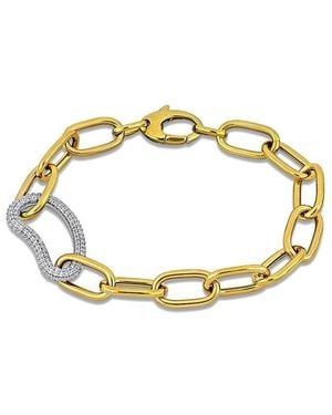 Rina Limor 14K Two-Tone Diamond Link Bracelet - Metallic