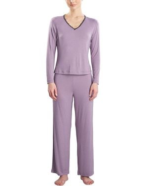 NATORI EDIT Natori Ease Lace Pj - Purple