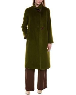 Fleurette Wool-Blend Coat - Green