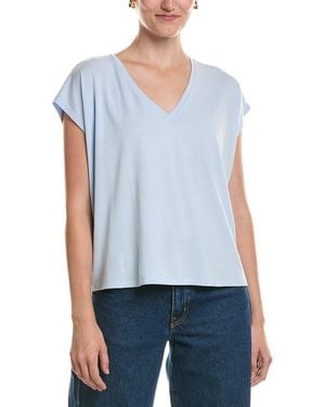 Eileen Fisher V-Neck Square Top - Blue