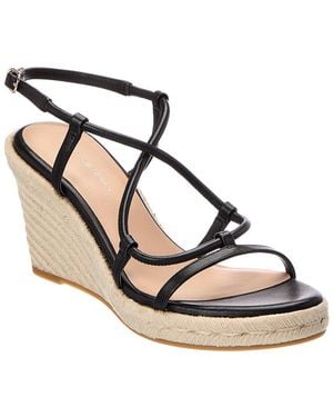 Stuart Weitzman Nilla Espadrille Leather Wedge Sandal - Metallic