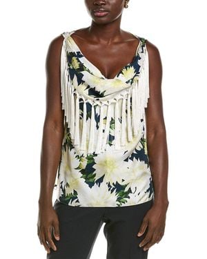 Oscar de la Renta Dahlia Silk Twill Tank - White