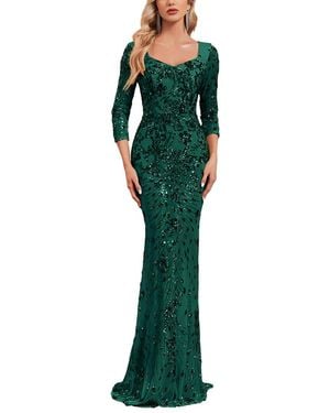 Vincent Embroidered Maxi Dress - Green