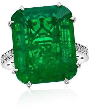 Suzy Levian CZ Jewelry Suzy Levian Gala Collection Cz Cocktail Ring - Green