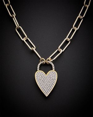 Juvell 18K Plated Cz Heart Necklace - Black