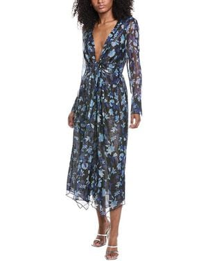 Ramy Brook Tatia Silk-Blend Midi Dress - Blue