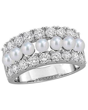 Created Forever 1.80 Ct. Tw. Lab-Grown Diamond & 3.5-4 Mm Pearl Ring - White