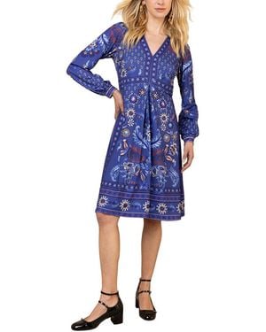 Hale Bob Long Sleeve Kimora Midi Dress - Blue